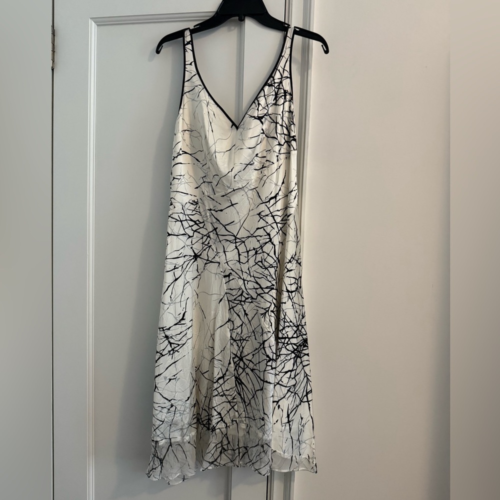 Elie Tahari Black and White Spaghetti Strap Dress